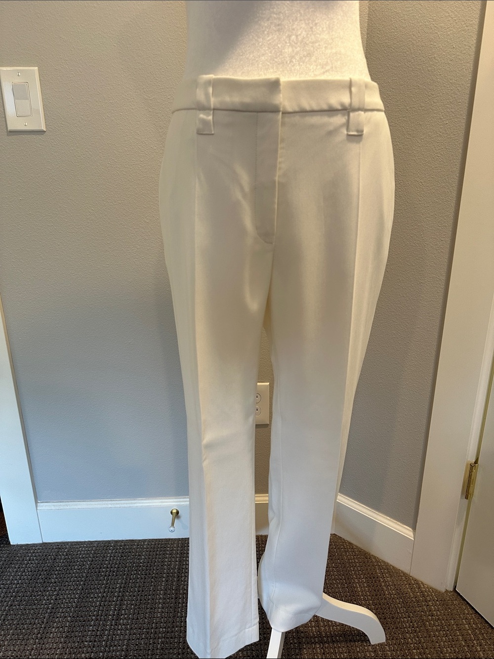 NWT Proenza Schouler Bi Stretch Crepe Crop Pant in White size 4